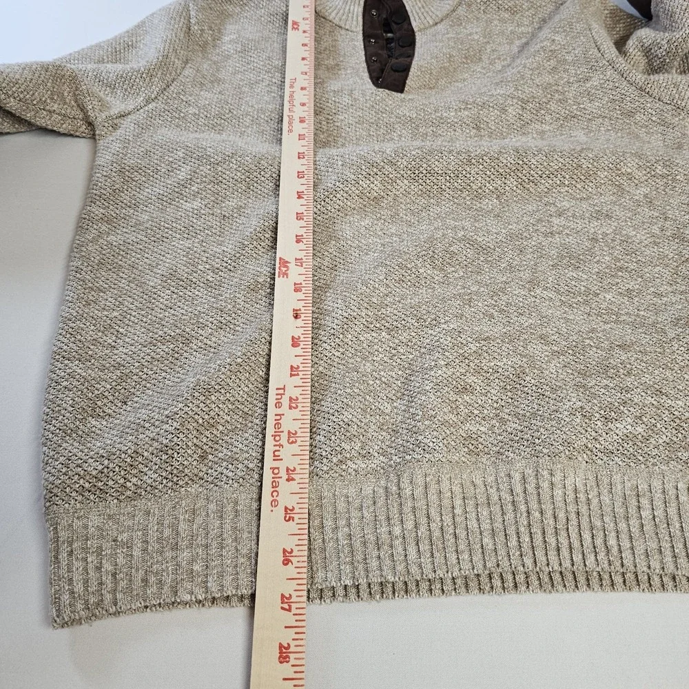Buffalo David Bitton 1/4 Snap High Neck Fleece-Lined Sweater Mens Large READ